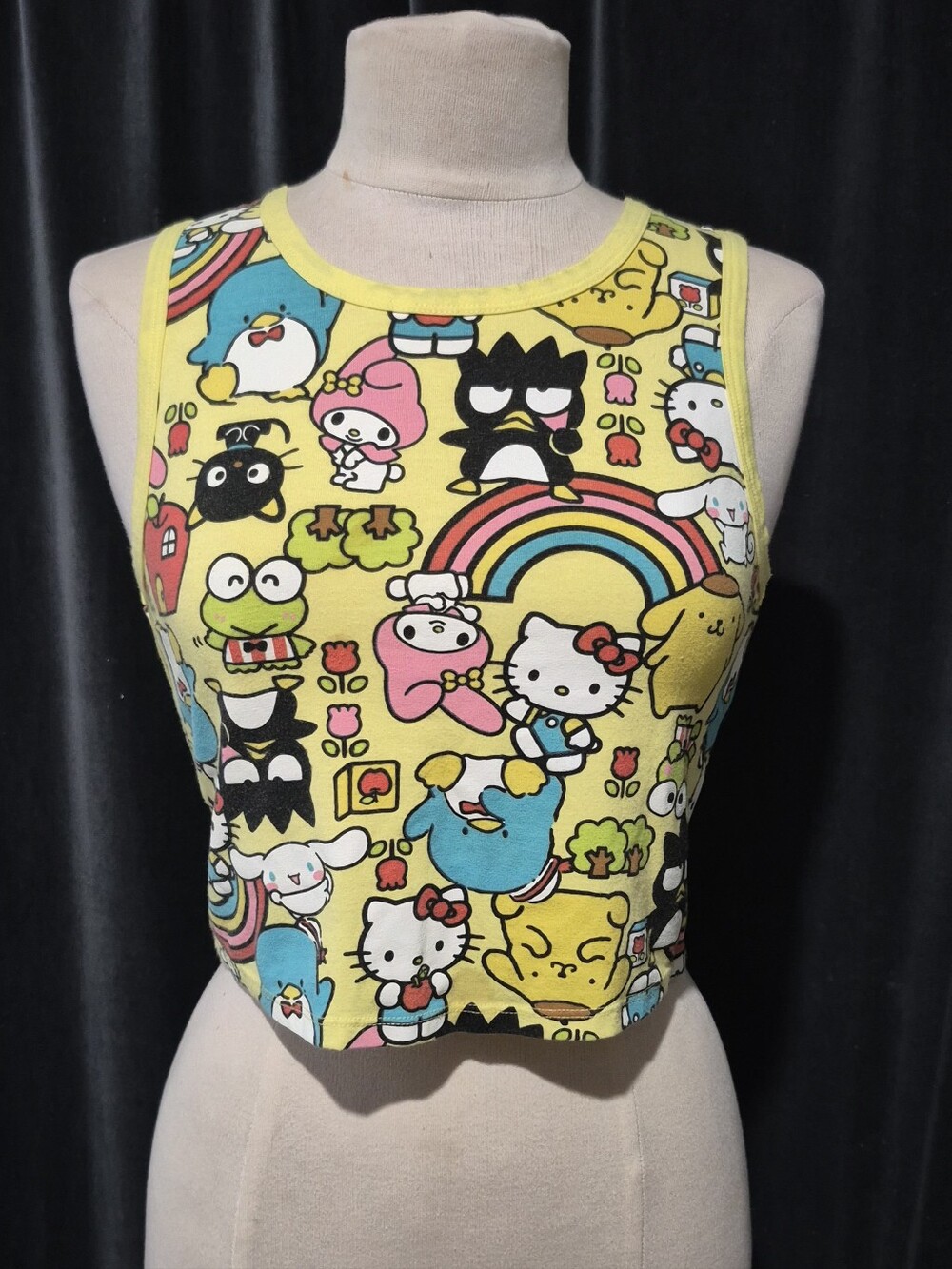 Sanrio Character Yellow Tank Top - Cute Cartoon Print (Box A)